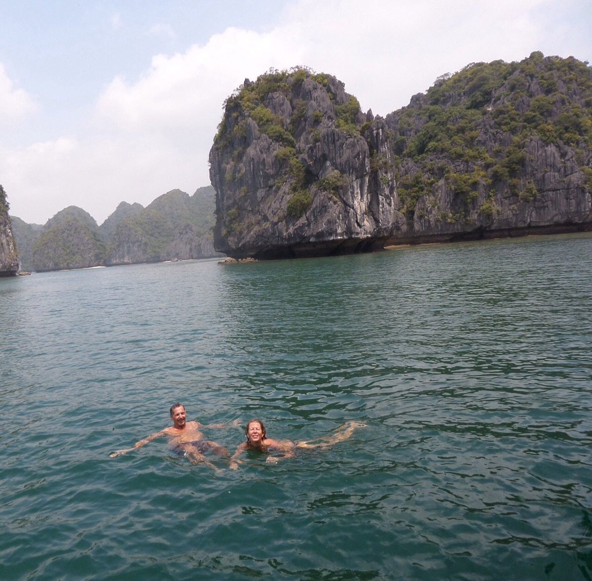 Swimming off the boat