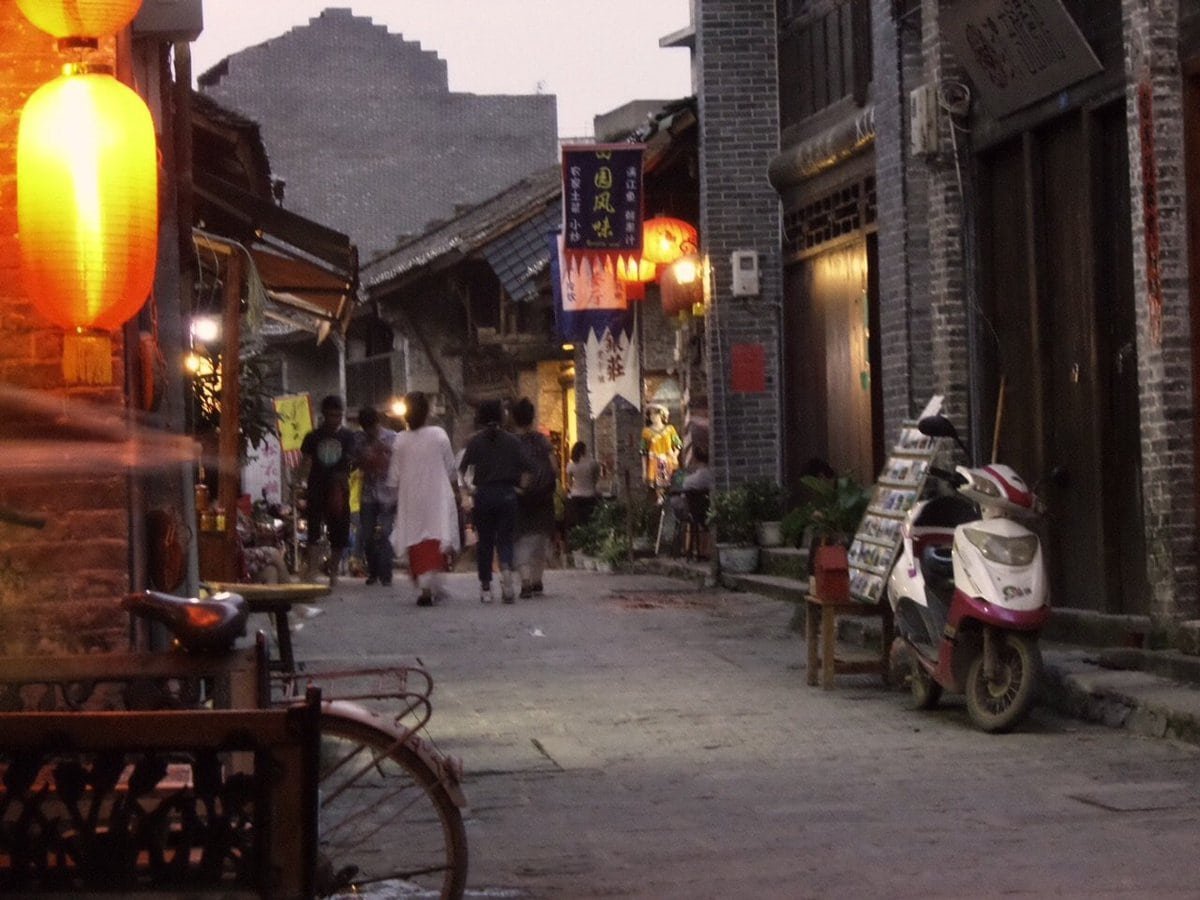 The old town at night